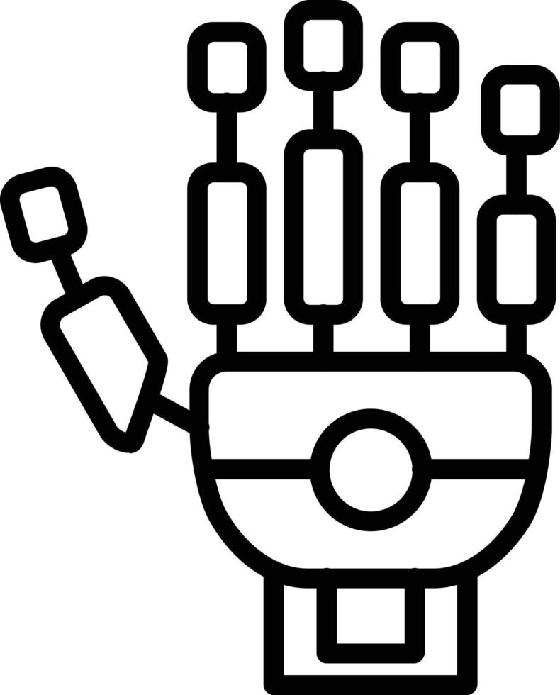 Symbol für die Vektorlinie der Roboterhand vektor