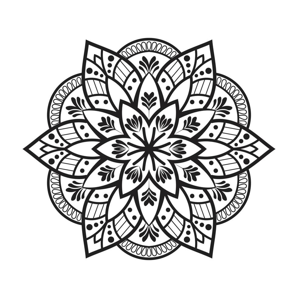 florales Mandala-Design mit Ziermuster vektor