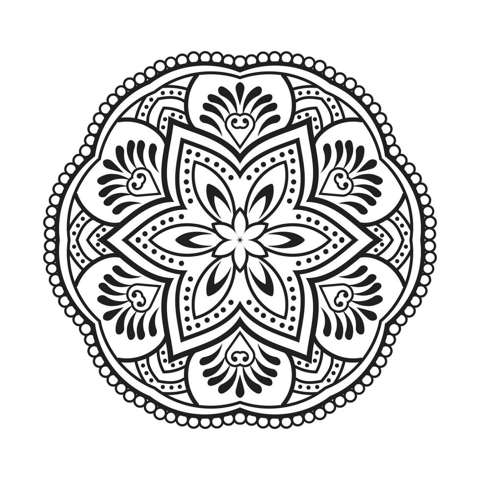 blommig mandala design med dekorativa mönster vektor