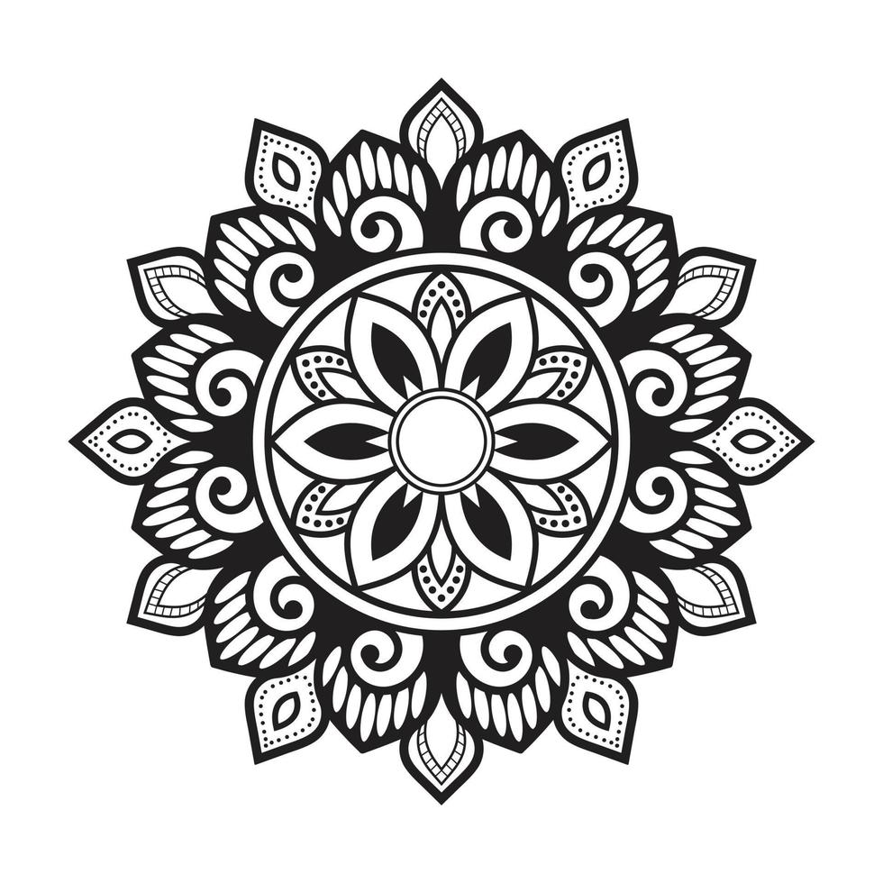 florales Mandala-Design mit Ziermuster vektor