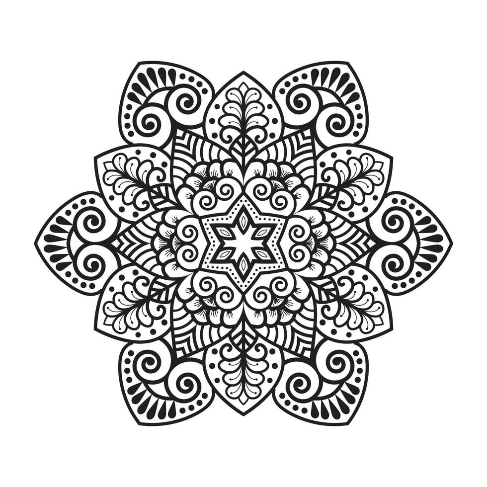 florales Mandala-Design mit Ziermuster vektor