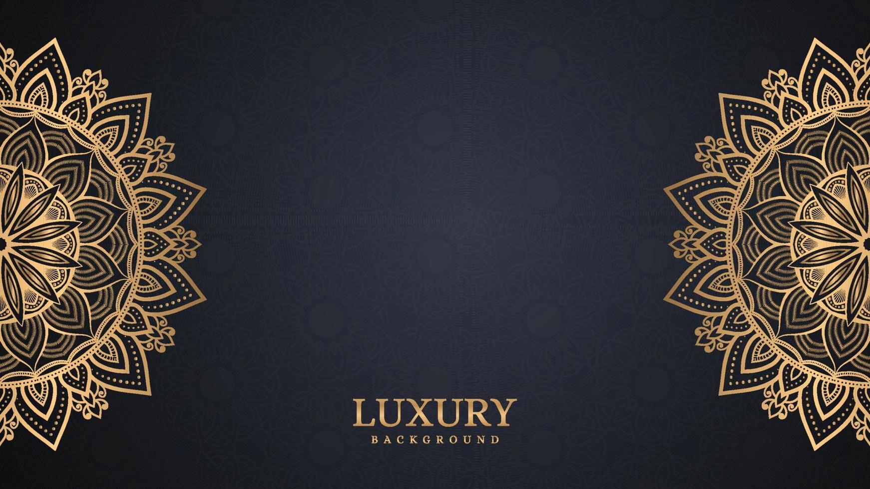 Goldenes Luxus-Ziermandala-Hintergrunddesign mit Vintage-Hochzeitseinladungskartenmuster vektor