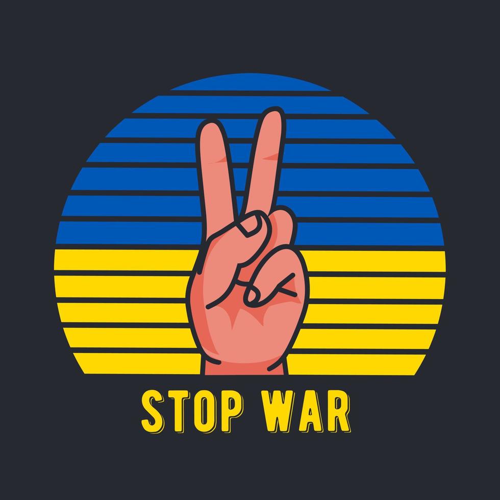 Illustrationsvektor von Stop War in der Ukraine-Kampagne perfekt für Druck, Poster usw. vektor