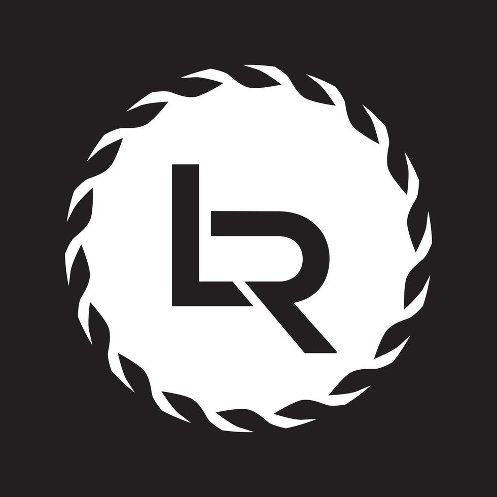 lr-Logo-Design-Vorlage, Vektorgrafik-Branding-Element vektor