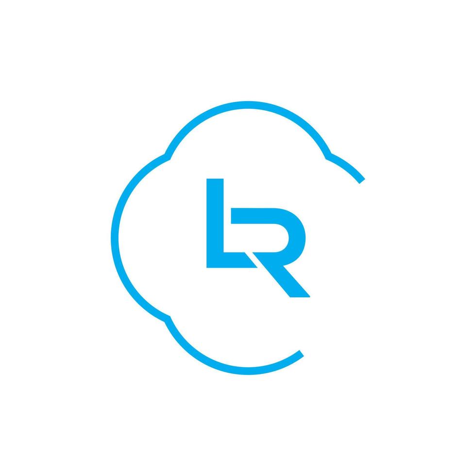 lr-Logo-Design-Vorlage, Vektorgrafik-Branding-Element vektor