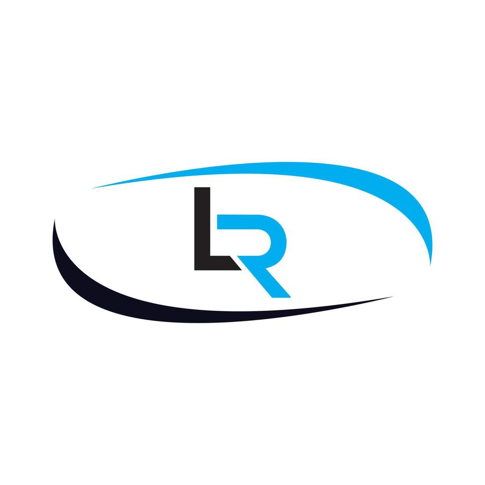 lr-Logo-Design-Vorlage, Vektorgrafik-Branding-Element vektor