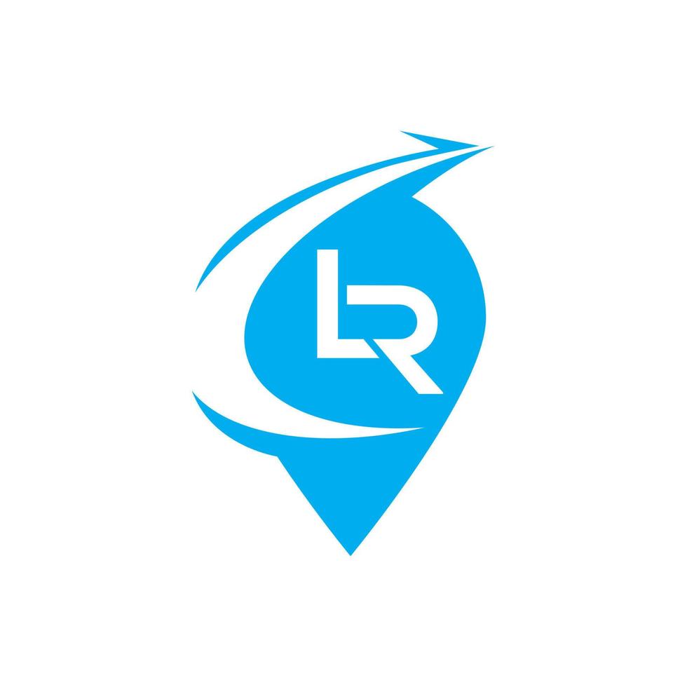 lr-Logo-Design-Vorlage, Vektorgrafik-Branding-Element vektor