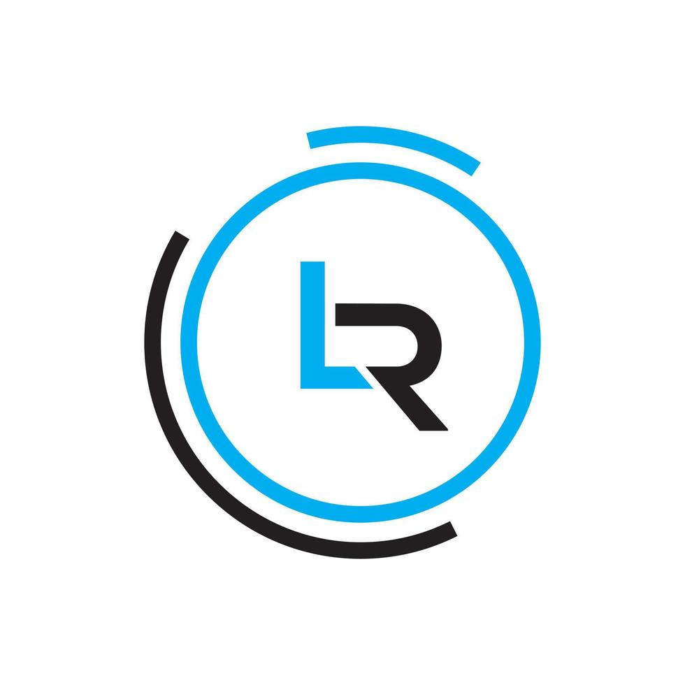 lr-Logo-Design-Vorlage, Vektorgrafik-Branding-Element vektor