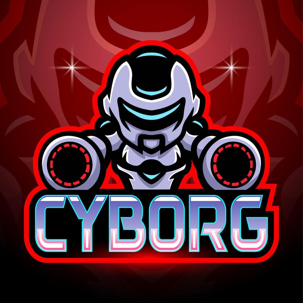 cyborg esport logotyp maskot design vektor