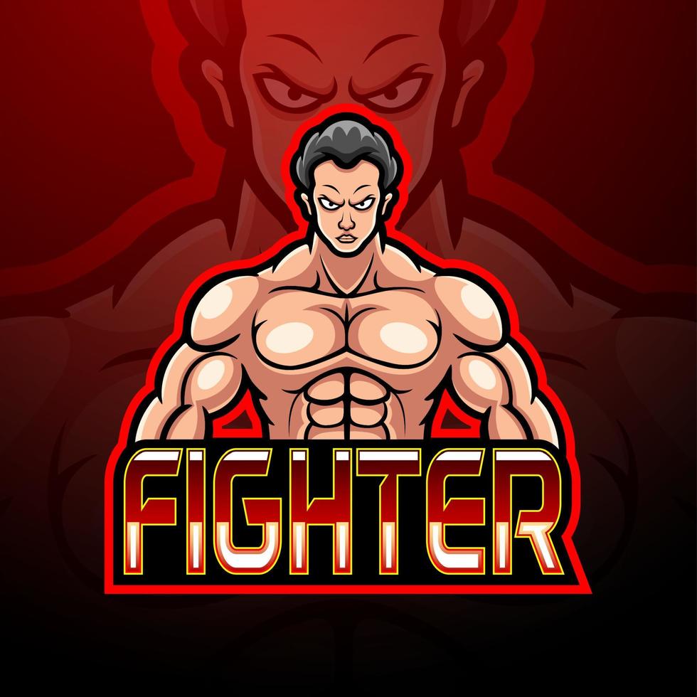 fighter esport logotyp maskot design vektor