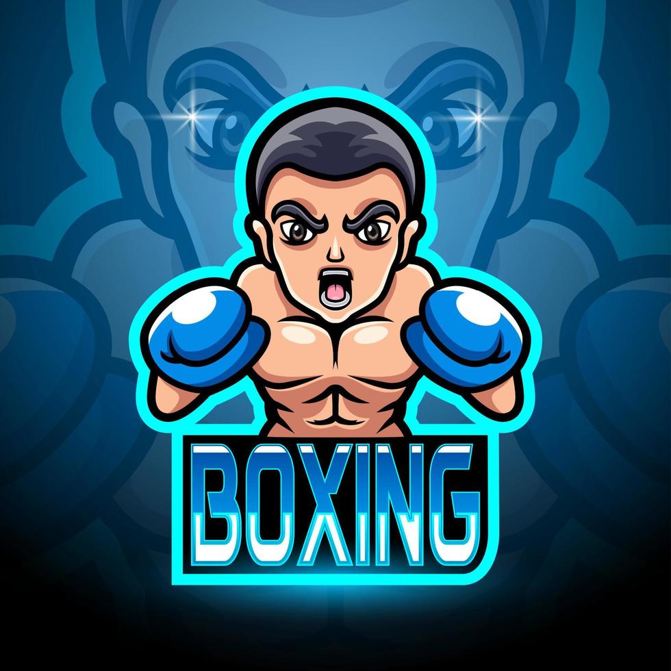 boxningsmaskot sport esport logotypdesign vektor