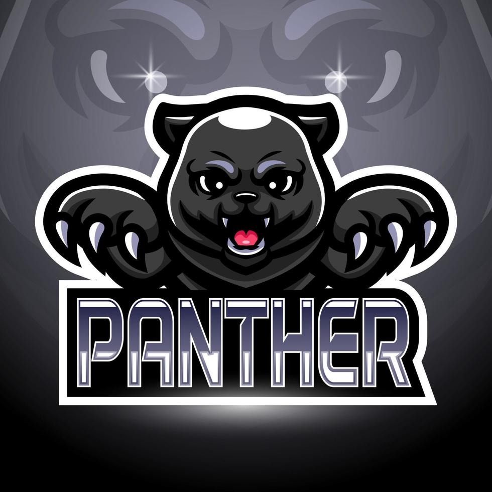 panther esport logo maskottchen design vektor