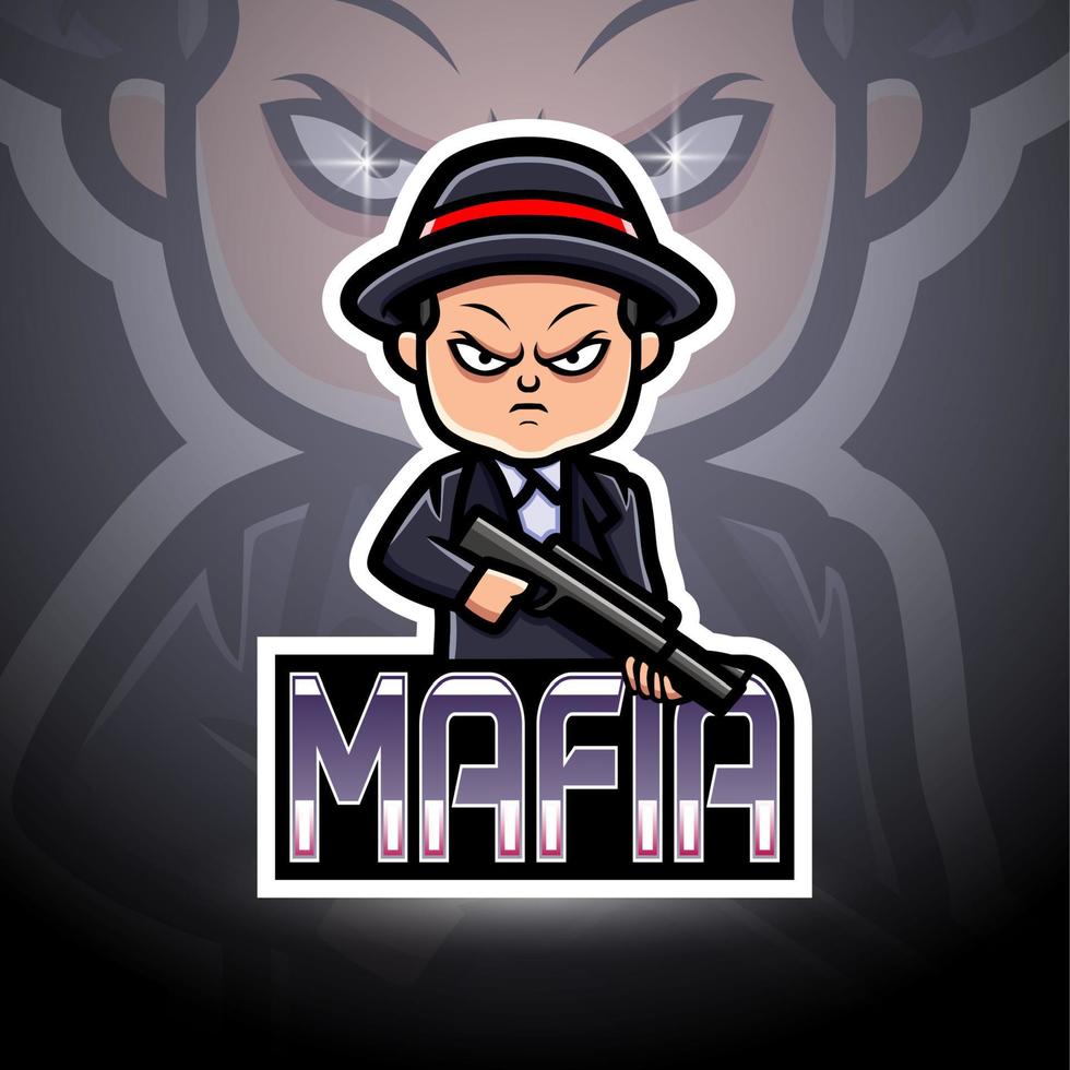 mafia esport logo maskottchen design vektor