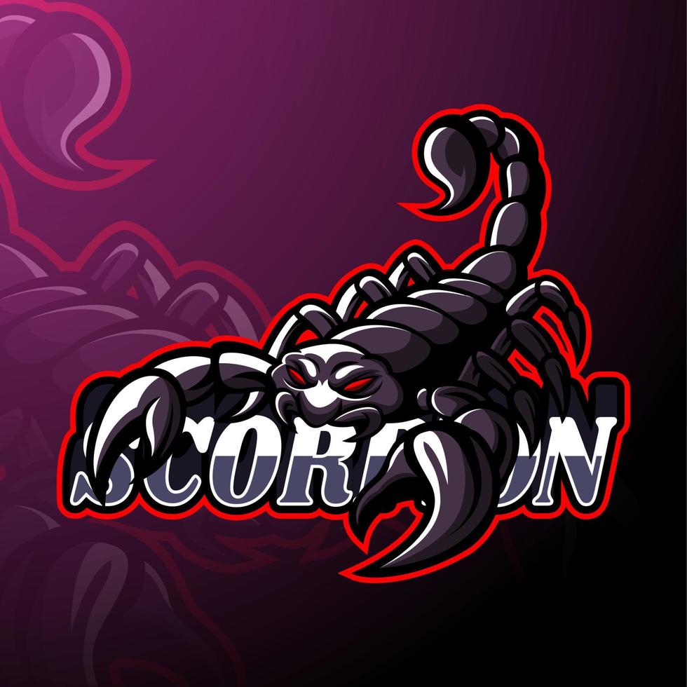 skorpion esport logo maskottchen design vektor