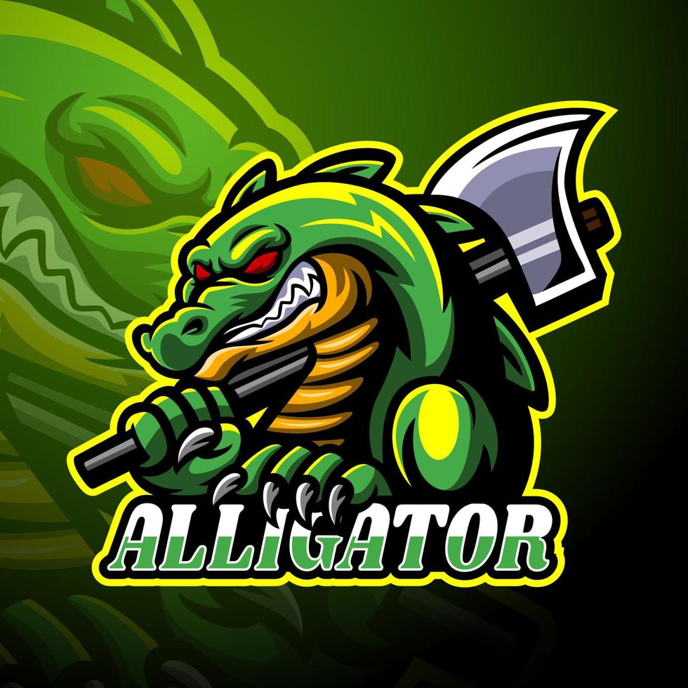 Alligator-Esport-Logo-Maskottchen-Design vektor