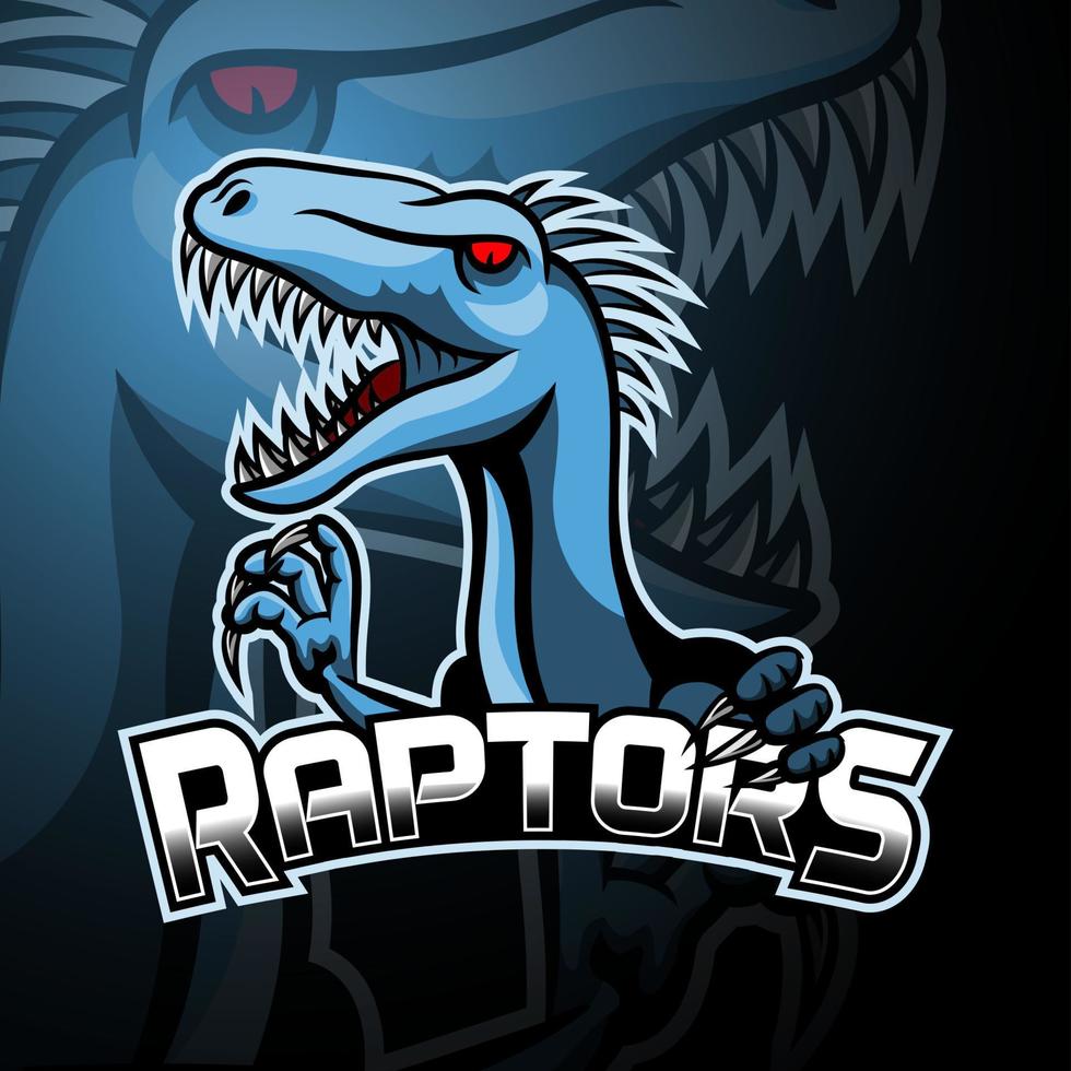 raptor esport logo maskottchen design vektor