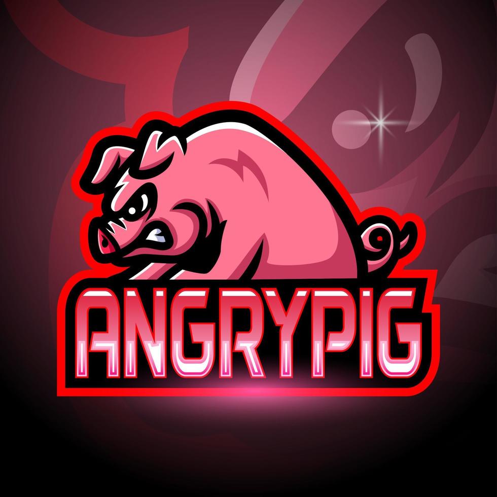 wütendes schwein esport logo maskottchen design vektor