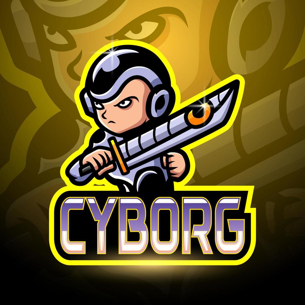 cyborg esport logo maskottchen design vektor