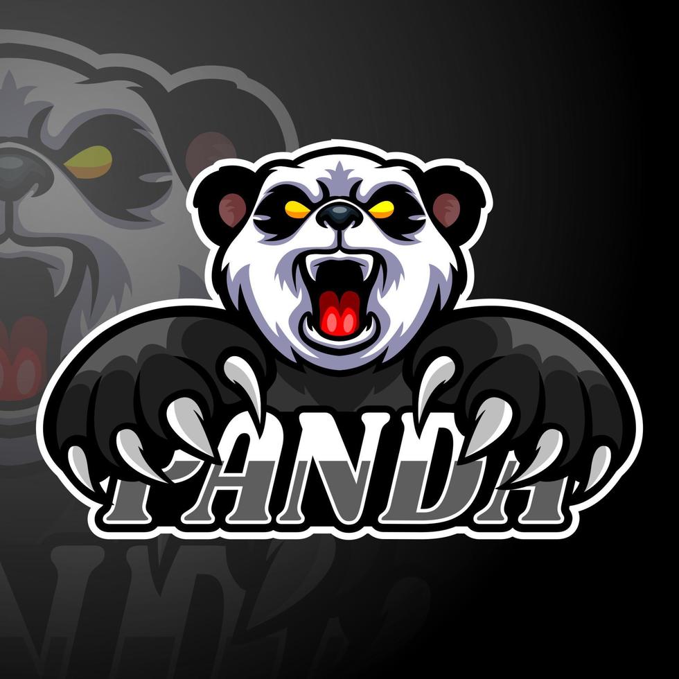 Panda-Esport-Logo-Maskottchen-Design vektor