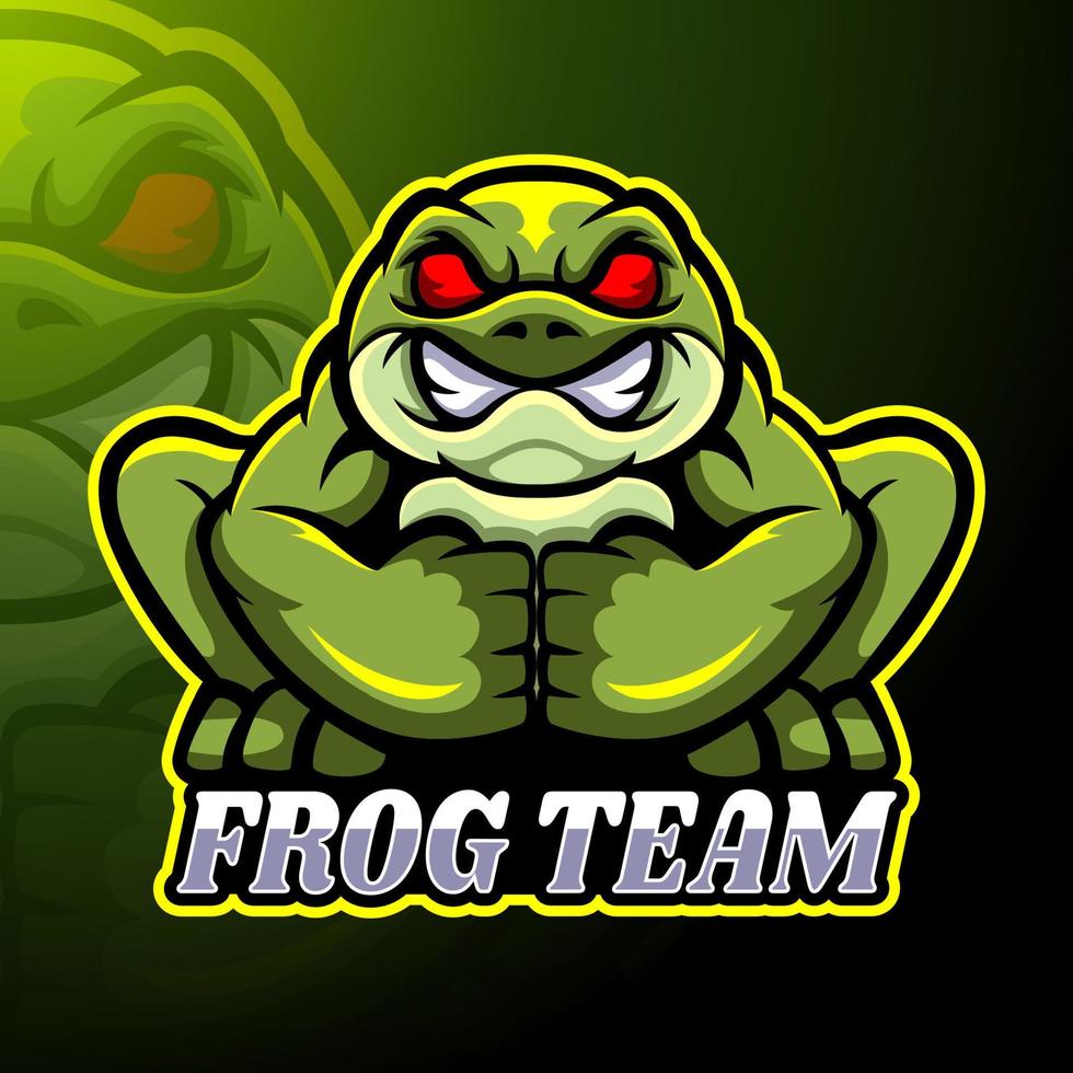 frosch esport logo maskottchen design vektor