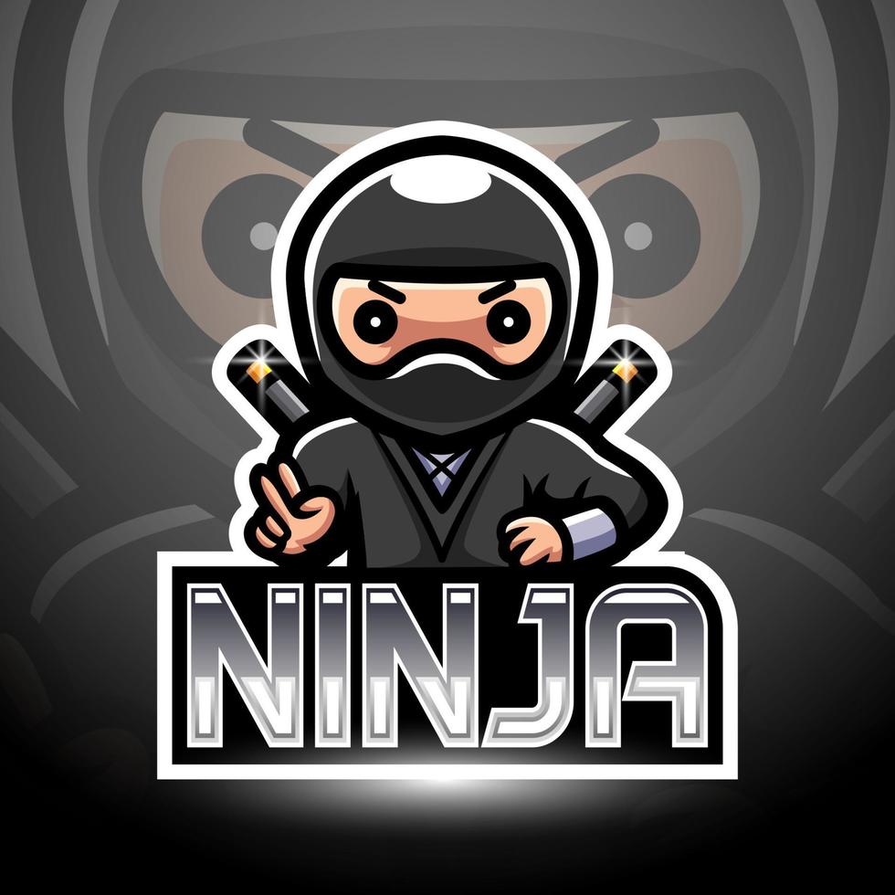 Ninja-Esport-Logo-Maskottchen-Design vektor