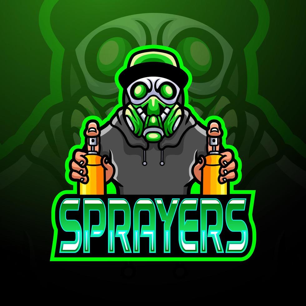 sprayers esport logo maskottchen design vektor