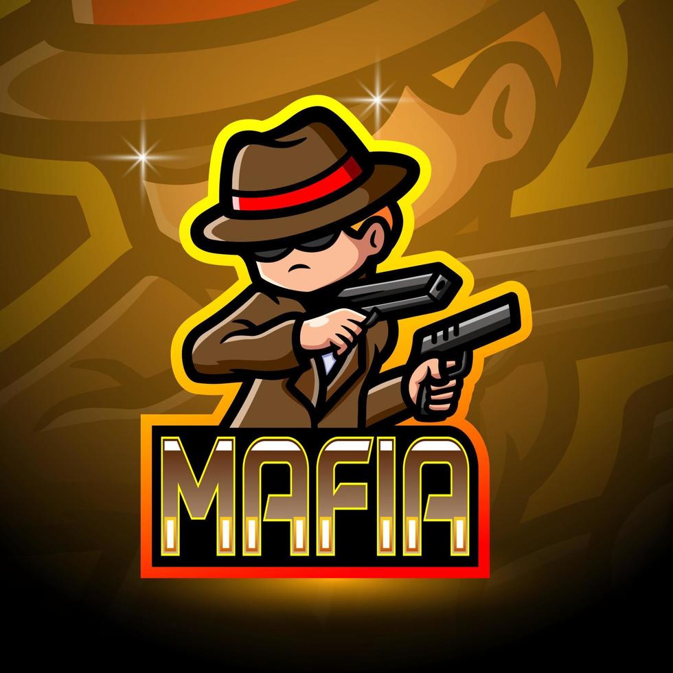 mafia esport logo maskottchen design vektor