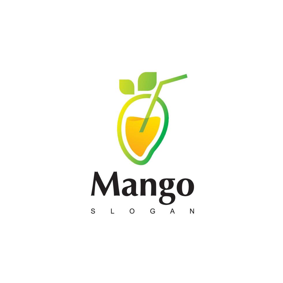 Mangofrucht-Logo-Design-Vorlage vektor