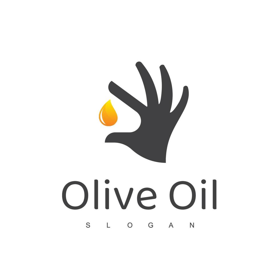 Olivenöl-Logo mit Tropfensymbol vektor