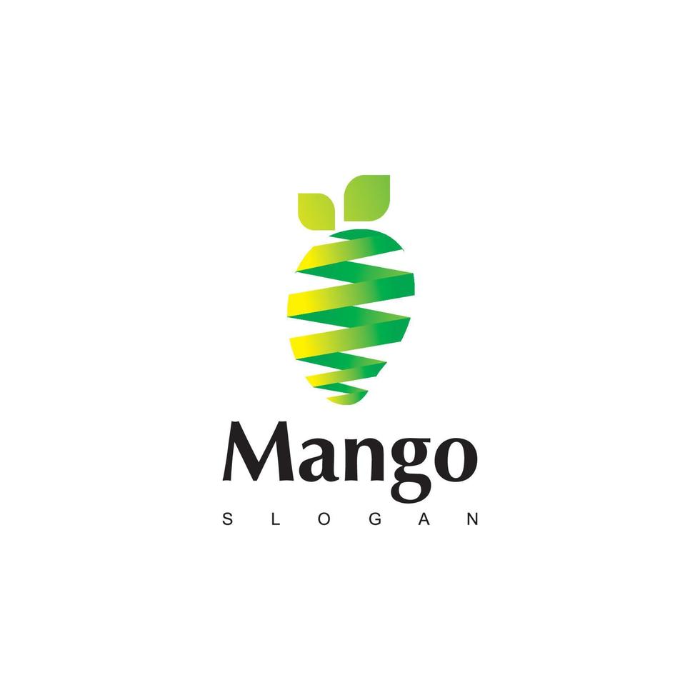 Mangofrucht-Logo-Design-Vorlage vektor