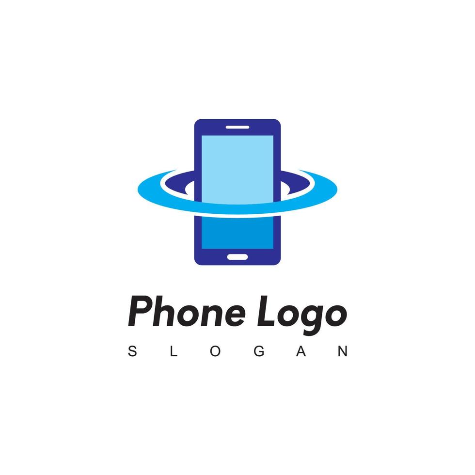 telefon planet logotyp design inspiration vektor