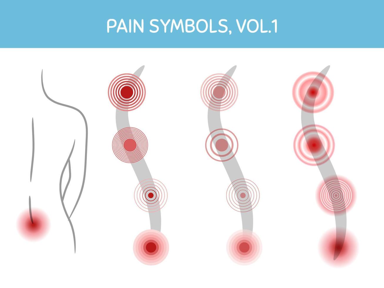 Schmerzsymbole gesetzt vektor
