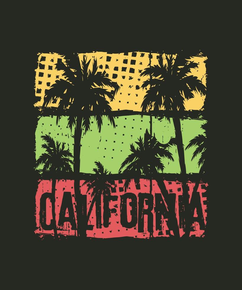 Kalifornien vintage sommar strand t-shirt design vektor