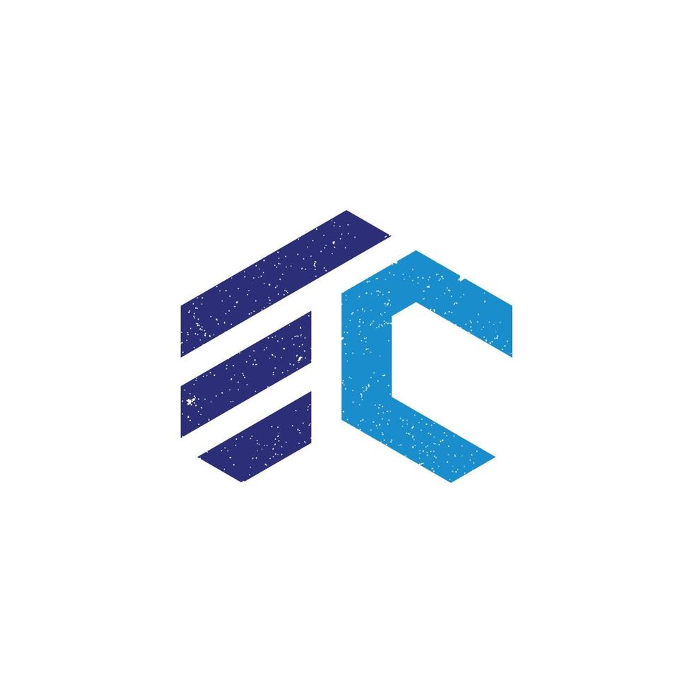 abstrakt initial bokstav ec-logotyp i blå färg isolerad i vit bakgrund ansökt om möblerat boende för resande proffs logotyp även lämplig för varumärken eller företag vektor
