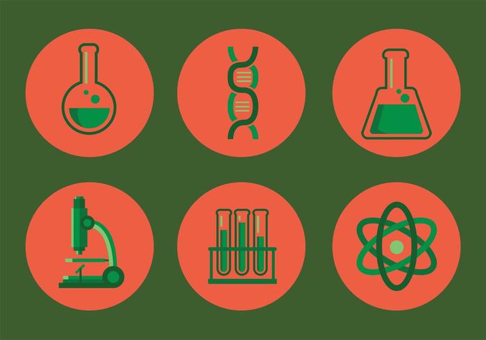 Laboratorievektorns ikonuppsättning vektor