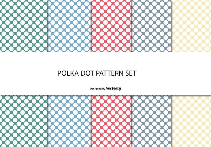 Polka dot mönster set vektor