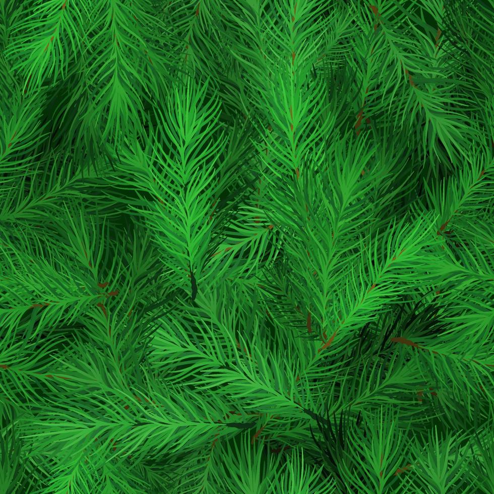 realistisches muster von tannenzweigen. weihnachtsbaum, detaillierter kiefernhintergrund. Symbol für Weihnachten und Neujahr nahtlosen Hintergrund für Ihr Design. vektor