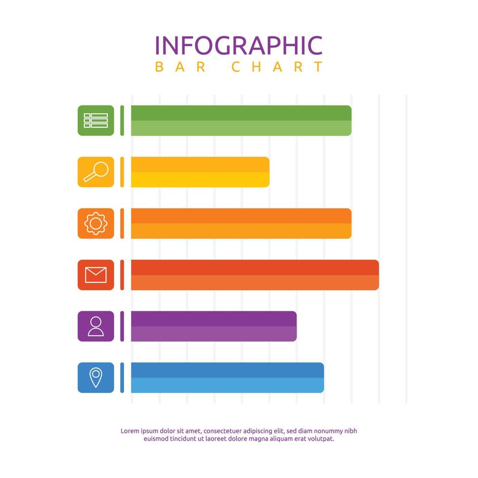 Infografik-Vorlage für Balkendiagramm-Statistikdaten vektor