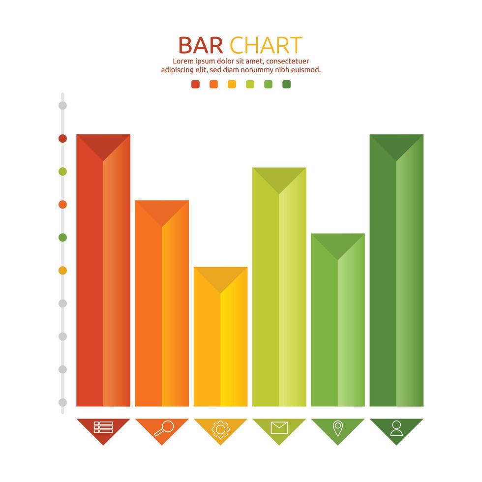 Infografik-Vorlage für Balkendiagramm-Statistikdaten vektor