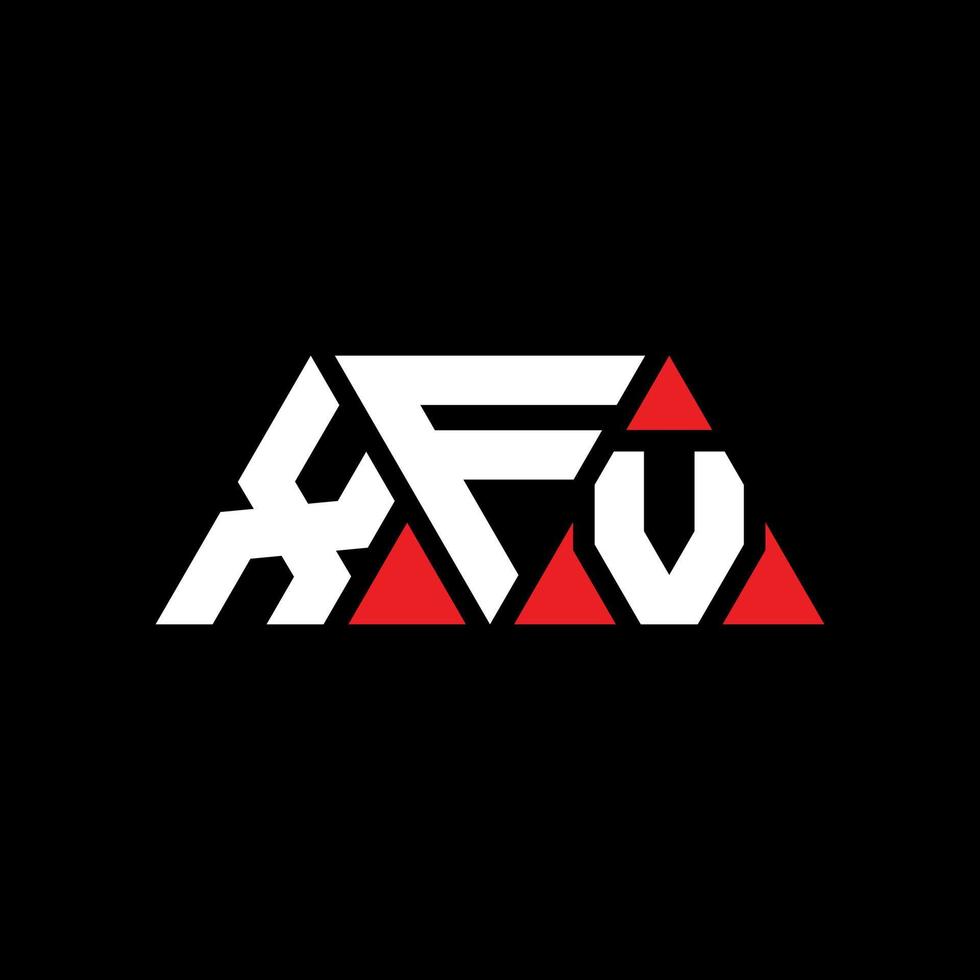 xfv-Dreieck-Buchstaben-Logo-Design mit Dreiecksform. xfv-Dreieck-Logo-Design-Monogramm. xfv-Dreieck-Vektor-Logo-Vorlage mit roter Farbe. xfv dreieckiges Logo einfaches, elegantes und luxuriöses Logo. xfv vektor