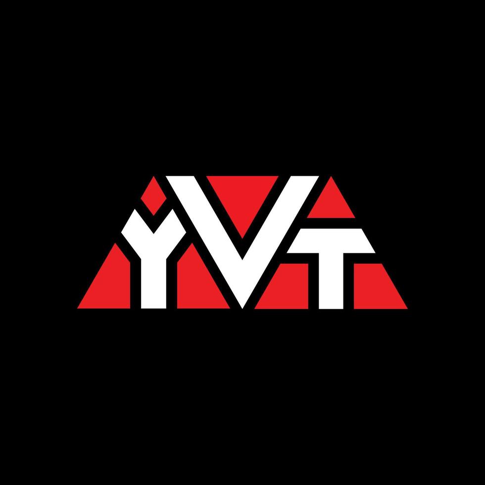 Yvt-Dreieck-Buchstaben-Logo-Design mit Dreiecksform. Yvt-Dreieck-Logo-Design-Monogramm. Yvt-Dreieck-Vektor-Logo-Vorlage mit roter Farbe. yvt dreieckiges Logo einfaches, elegantes und luxuriöses Logo. yvt vektor