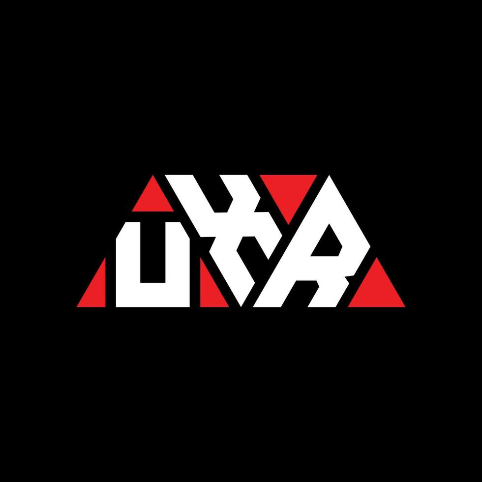 uxr-Dreieck-Buchstaben-Logo-Design mit Dreiecksform. uxr-Dreieck-Logo-Design-Monogramm. uxr-Dreieck-Vektor-Logo-Vorlage mit roter Farbe. uxr dreieckiges Logo einfaches, elegantes und luxuriöses Logo. uxr vektor