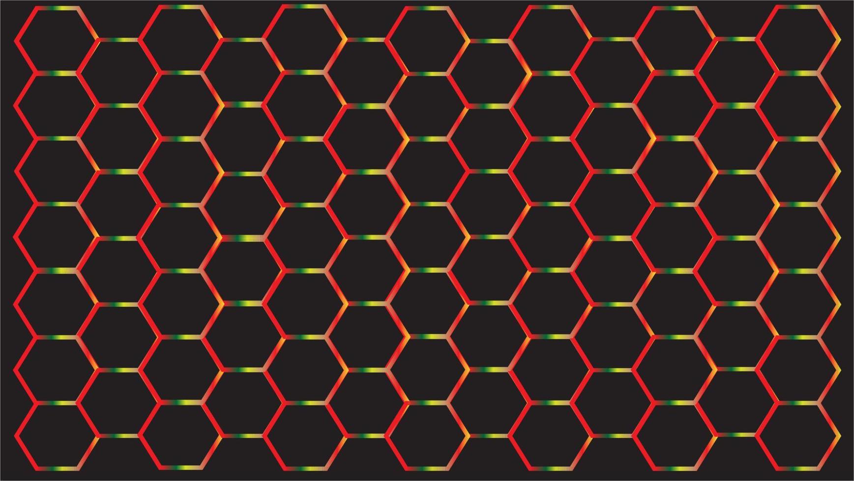 nahtlose Hexagon-Muster raibow Hintergrund schwarz.fogradient Regenbogenfarben und Platz für Ihren Text isoliert auf schwarzem Hintergrund vektor