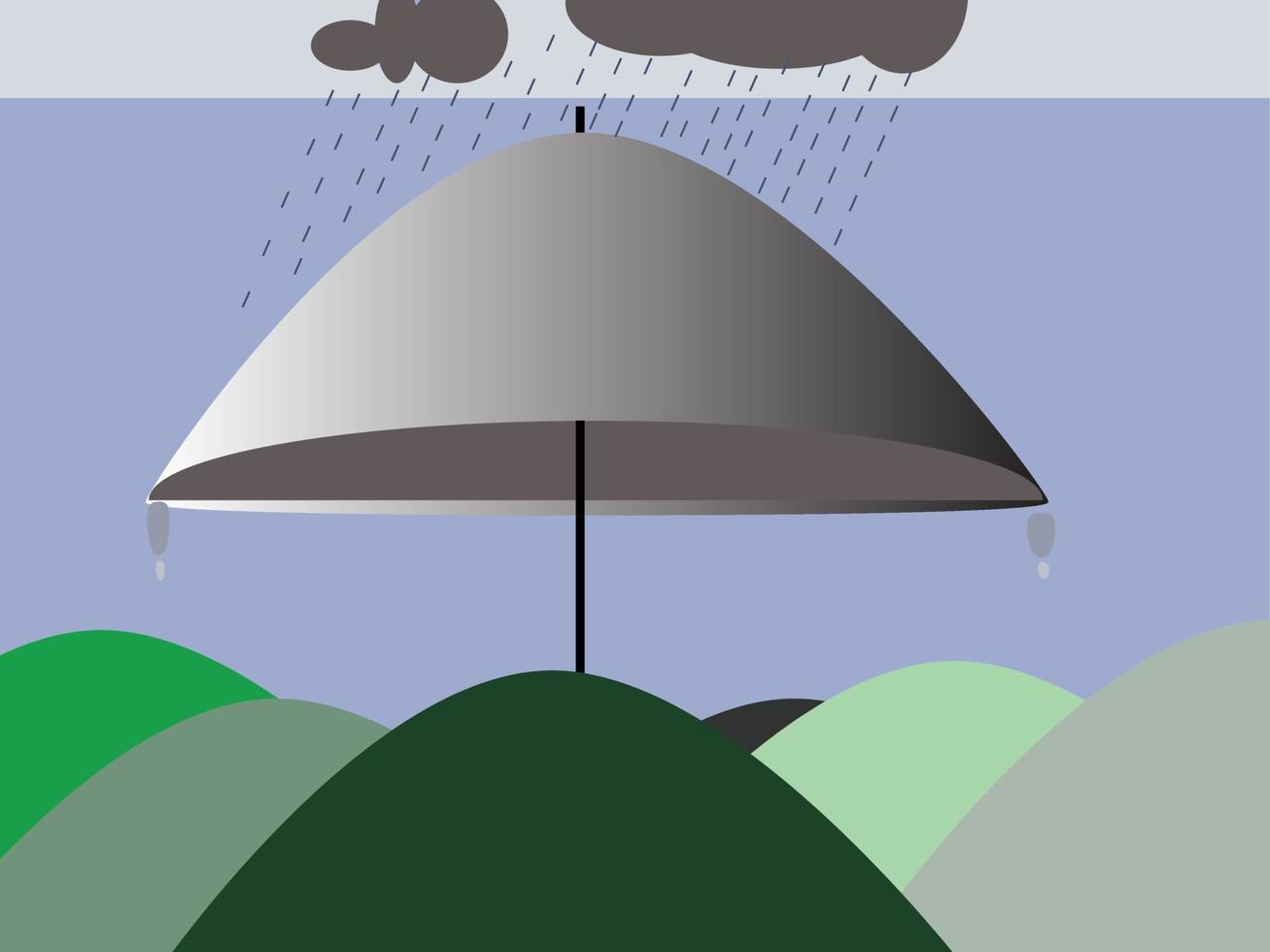 Regen mit Regenschirm-Symbolbild vektor