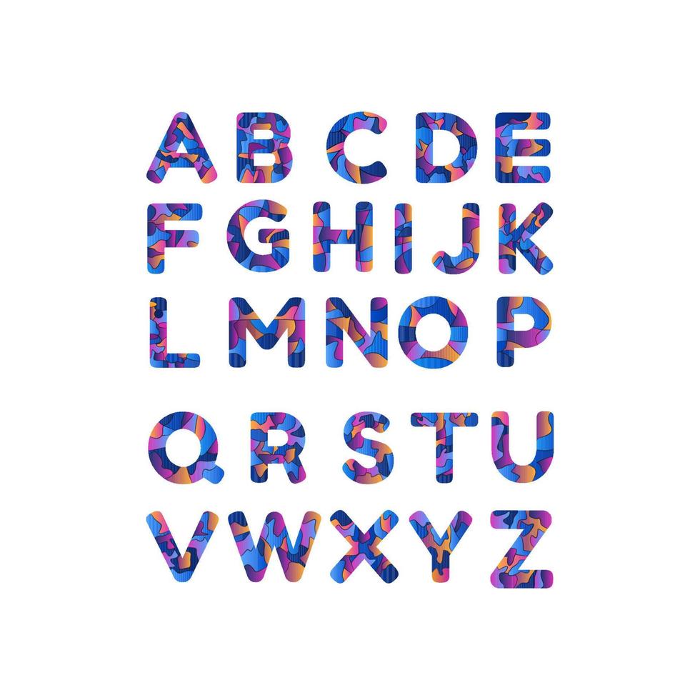 design vektor alfabet kul. teckensnitt symbol färgglada kreativa