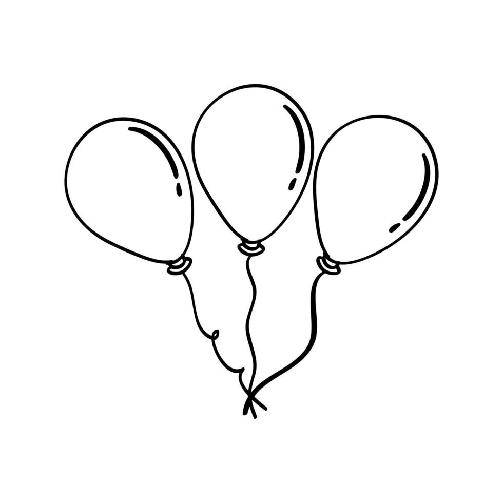 Ballon-Doodle handgezeichnetes Vektorsymbol vektor