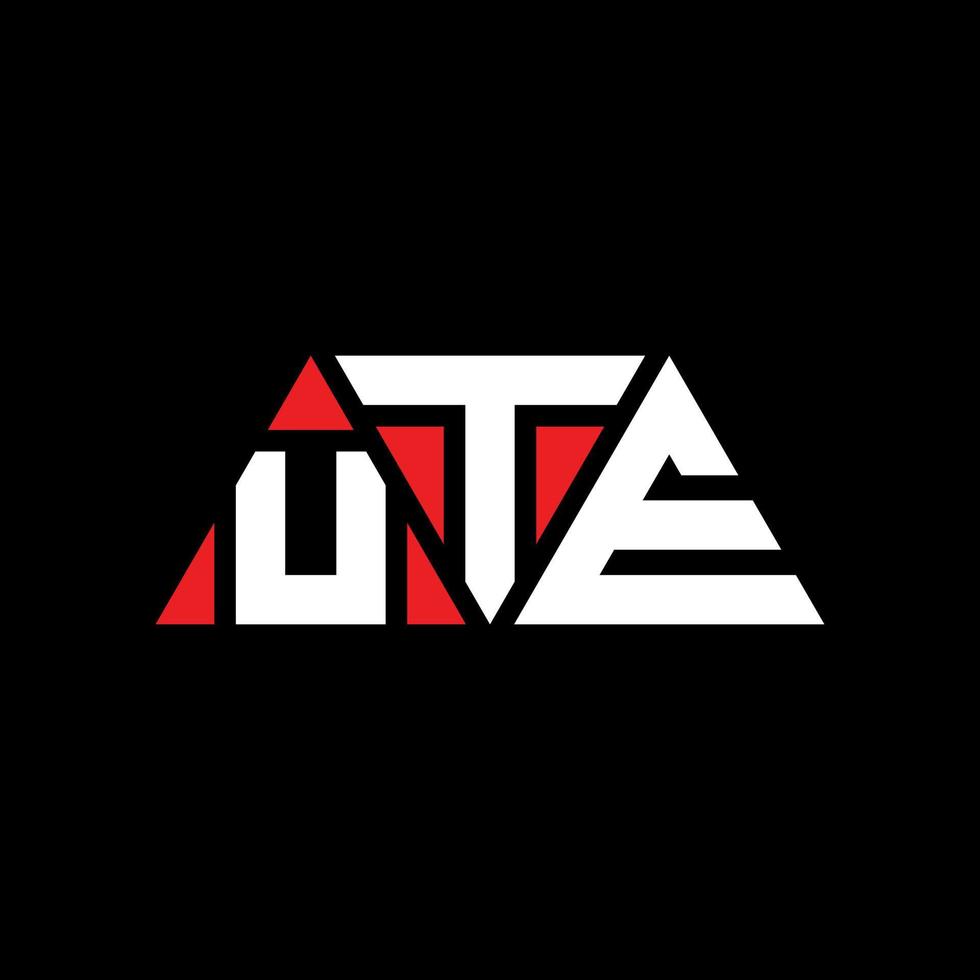 Ute-Dreieck-Buchstaben-Logo-Design mit Dreiecksform. Ute-Dreieck-Logo-Design-Monogramm. Ute-Dreieck-Vektor-Logo-Vorlage mit roter Farbe. ute dreieckiges Logo einfaches, elegantes und luxuriöses Logo. ut vektor