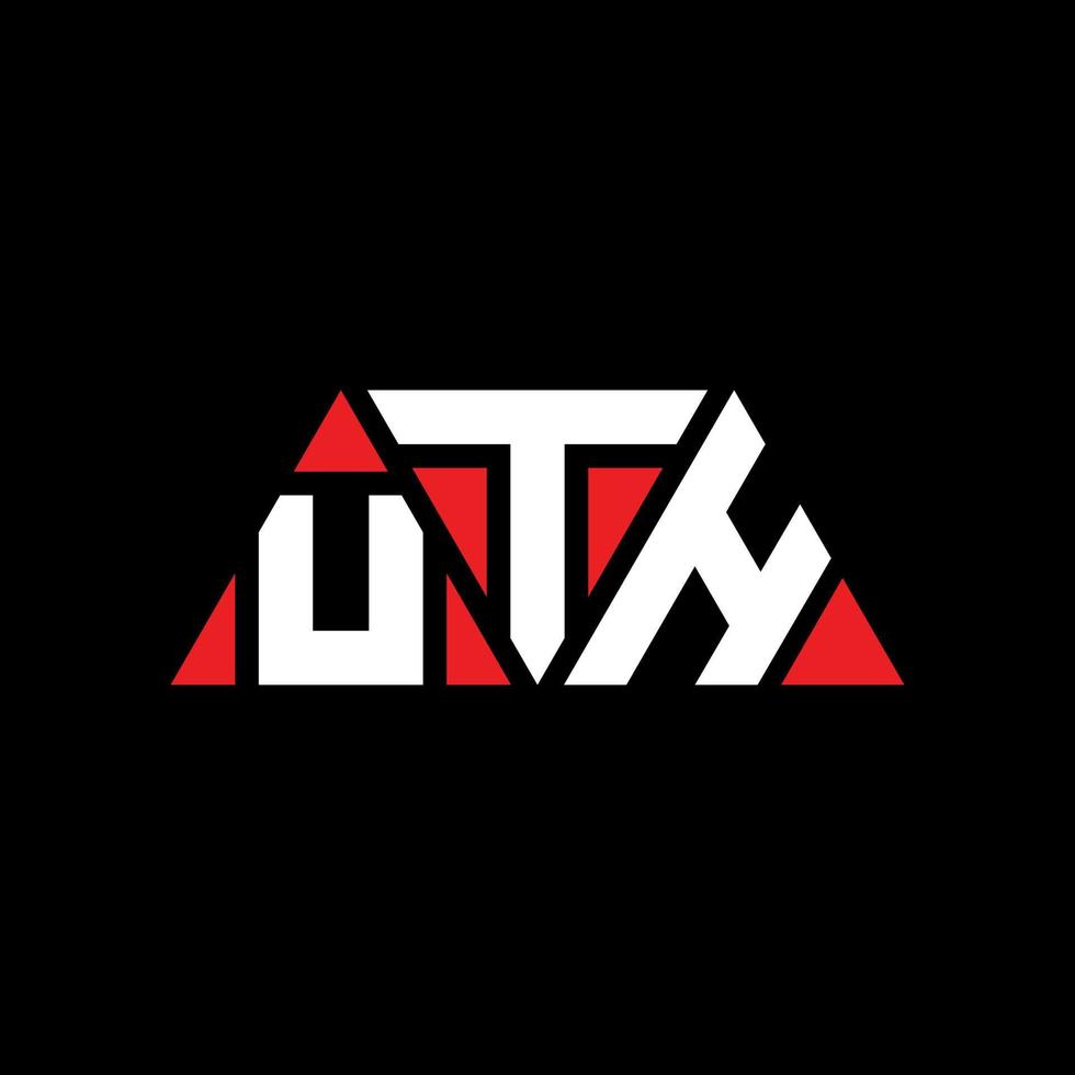 Uth-Dreieck-Buchstaben-Logo-Design mit Dreiecksform. Uth-Dreieck-Logo-Design-Monogramm. Uth-Dreieck-Vektor-Logo-Vorlage mit roter Farbe. uth dreieckiges Logo einfaches, elegantes und luxuriöses Logo. uth vektor