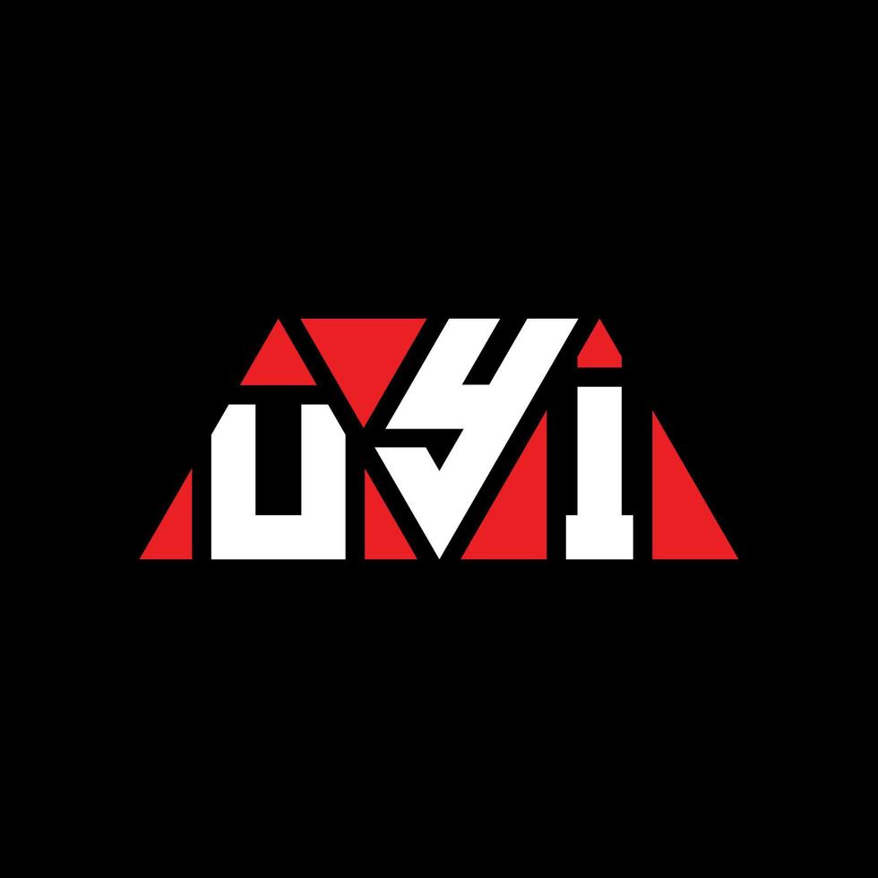 Uyi-Dreieck-Buchstaben-Logo-Design mit Dreiecksform. Uyi-Dreieck-Logo-Design-Monogramm. Uyi-Dreieck-Vektor-Logo-Vorlage mit roter Farbe. Uyi dreieckiges Logo einfaches, elegantes und luxuriöses Logo. uyi vektor