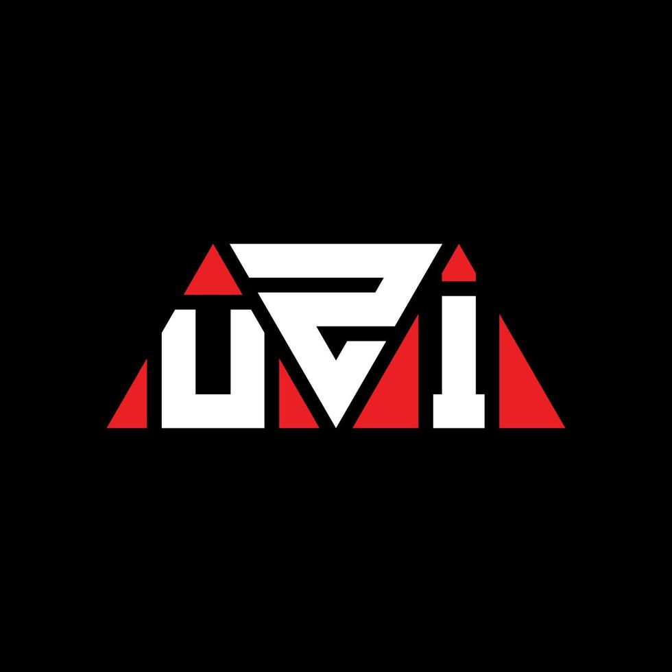 Uzi-Dreieck-Buchstaben-Logo-Design mit Dreiecksform. Uzi-Dreieck-Logo-Design-Monogramm. Uzi-Dreieck-Vektor-Logo-Vorlage mit roter Farbe. Uzi dreieckiges Logo einfaches, elegantes und luxuriöses Logo. uzi vektor
